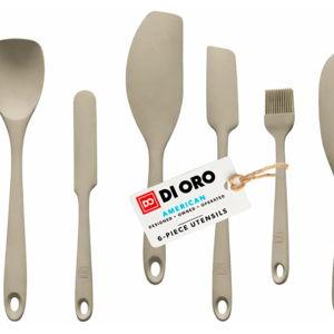 DI ORO 6-Piece Silicone Spatula Set - Rubber Kitchen Utensils for Baking, Cooking & Mixing - Heat-Resistant 600°F BPA Free Spatulas for Nonstick Cookware - Dishwasher Safe (Clay)