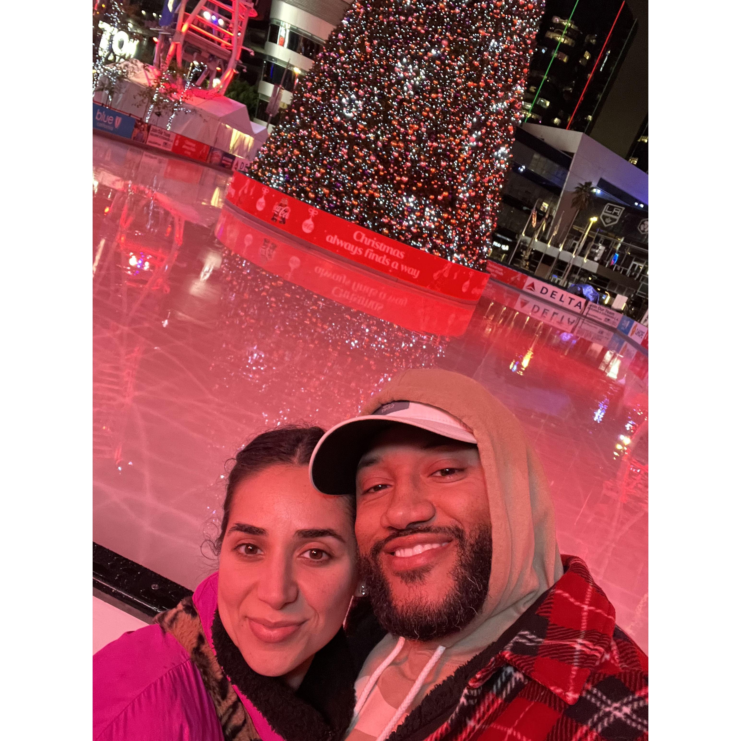 An early Christmas celebration in downtown LA