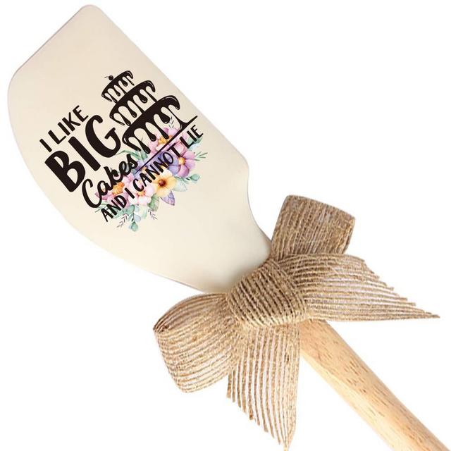 THREE HUMAN I Like Big Cakes And I Cannot Lie Funny Silicone Spatula, Funny Baking Tool, Modern Farmhouse Kitchen Decor, Gift for Chef, Sister, Mom, Pastry Chef, Friends