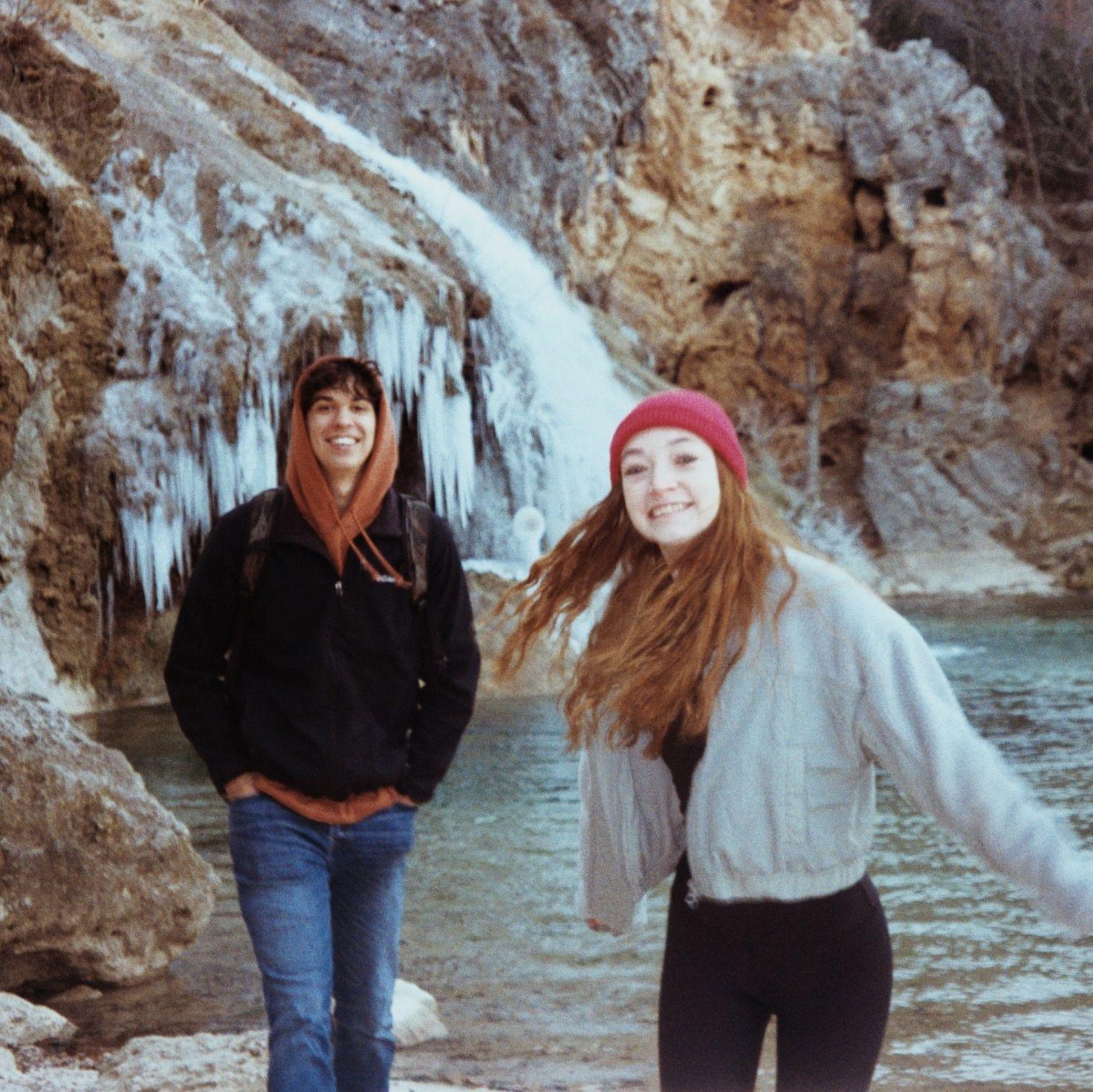 One of the couple's many trips to Oklahoma. They love hiking at Turner Falls and eating breakfast at any time of the day at Magnolia Cafe (the restaurant where M & C had their first "official" date).