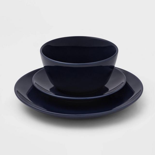 12pc Ceramic Avesta Dinnerware Set Blue - Project 62™