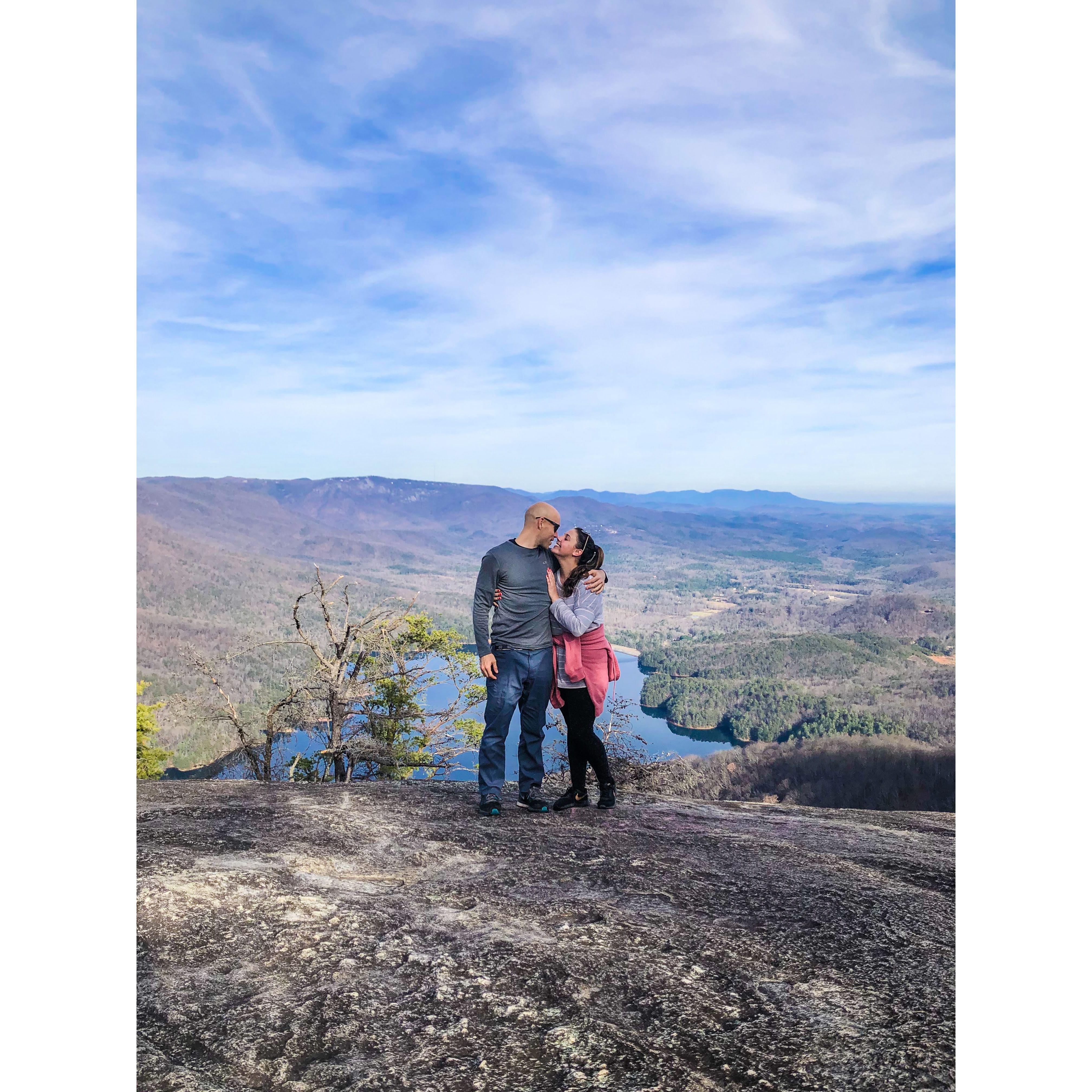 Our first Christmas together we hiked Table Rock State Park.