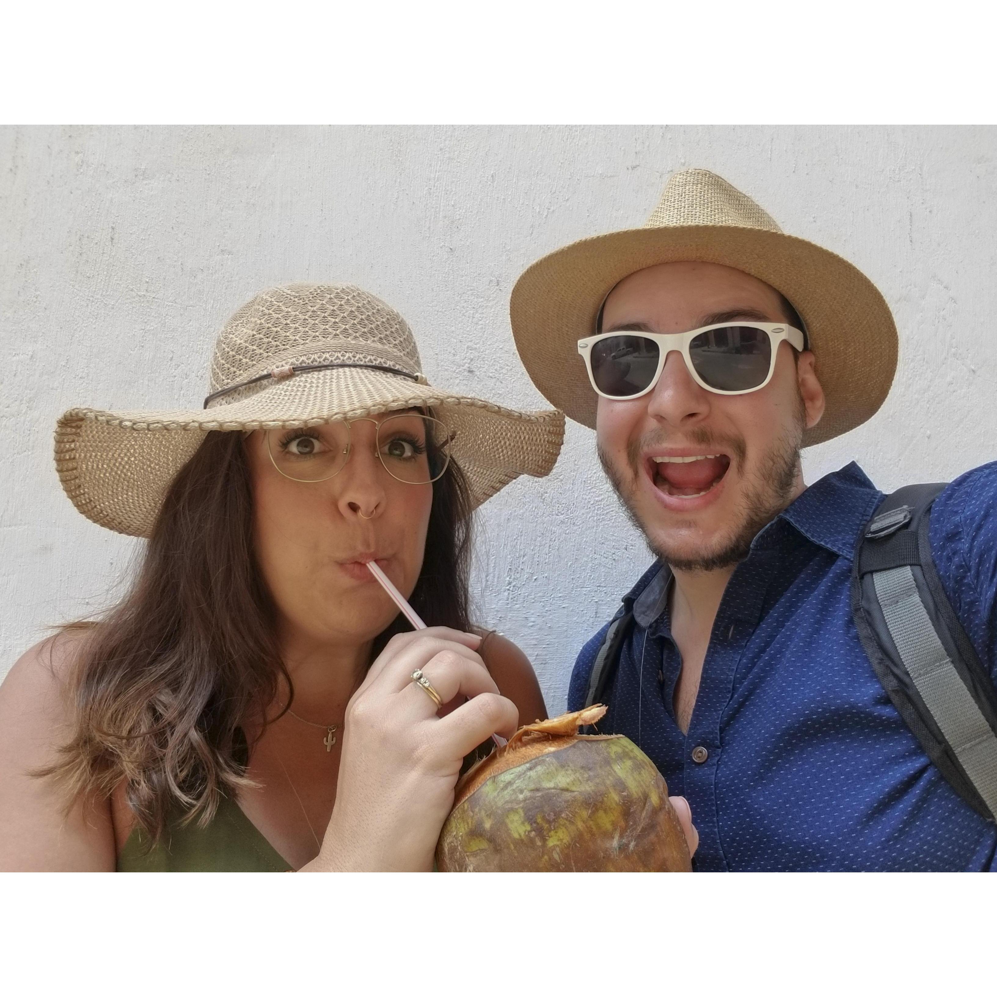 You can't go to the Caribbean and not drink straight out of a coconut. We're always taking every chance to experience all the places we travel to.
