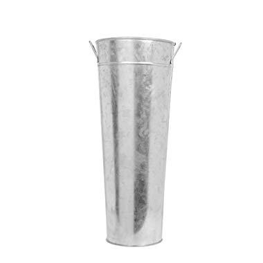 Hosley 15 Inch High Galvanized Vase. Ideal for Dried Floral Arrangements for Wedding Gift Spa and Aromatherapy Settings O3