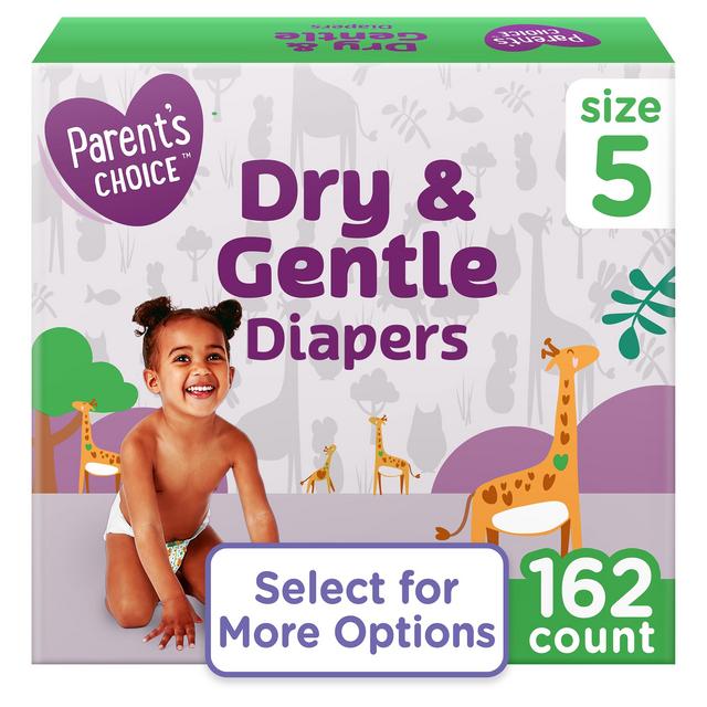 Parent's Choice Dry & Gentle Diapers - Size 1 - 162 Count