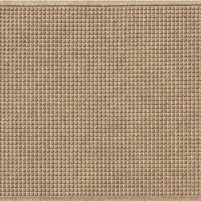 Bungalow Flooring Waterhog Door Mat, 3' x 5' Made in USA, Durable and Decorative Floor Covering, Skid Resistant, Indoor/Outdoor, Water-Trapping, Squares Collection, Camel