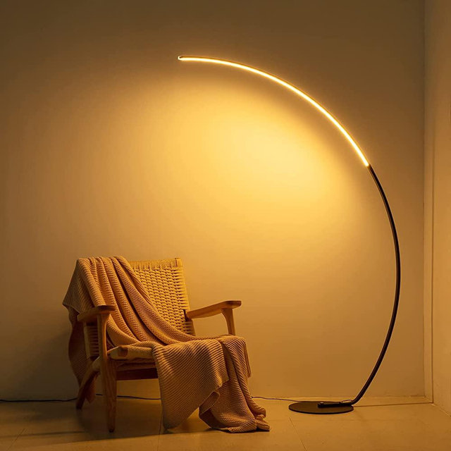 Floor Lamp, Circle Standing Lamp, Dimmable, Metallic Feel, Sleek Modern Design, Energy-Saving, Adjustable via Remote Control, Ideal for Home, Office, Eco-Friendly