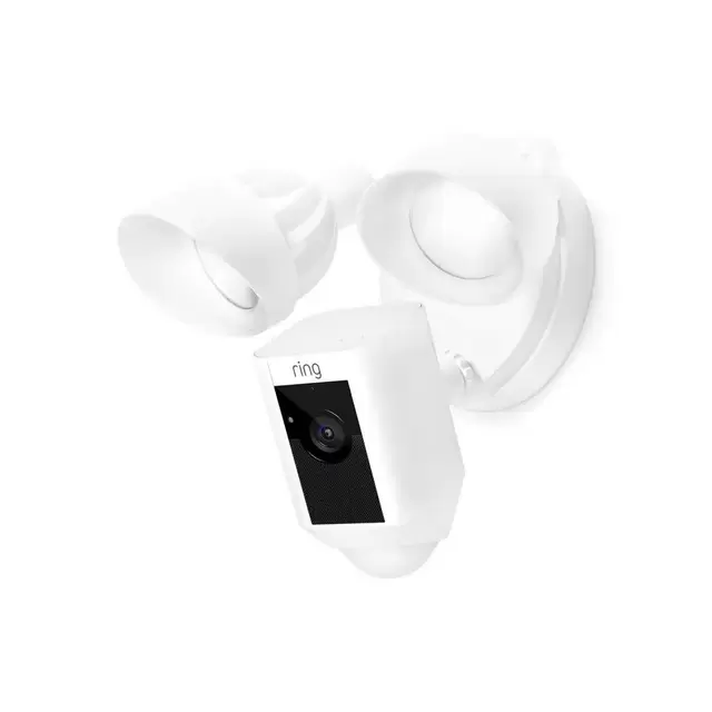 Ring Cam with Motion Activated Floodlight, White