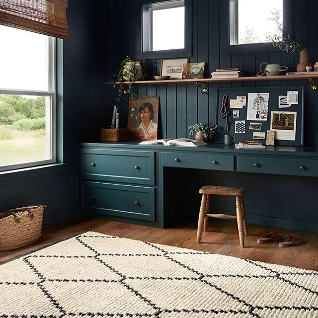 Chris Loves Julia x Loloi Alice ALI-04 Cream / Charcoal Geometric Area Rug 7'-9" x 10'