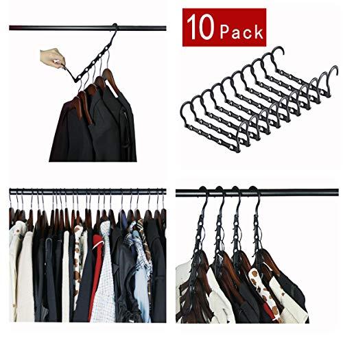 Cascading Hanger organizer for Clothing Wardrobe,Closet Space Hanger organizer Saver Pack of 10 Pack with Sturdy Plastic Hanger Clothes Hangers Organizer for Heavy Clothes ,Trouser, Jeans Etc