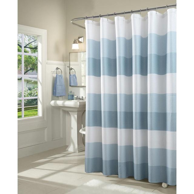 Spa 251 Ombre Waffle Striped Shower Curtain