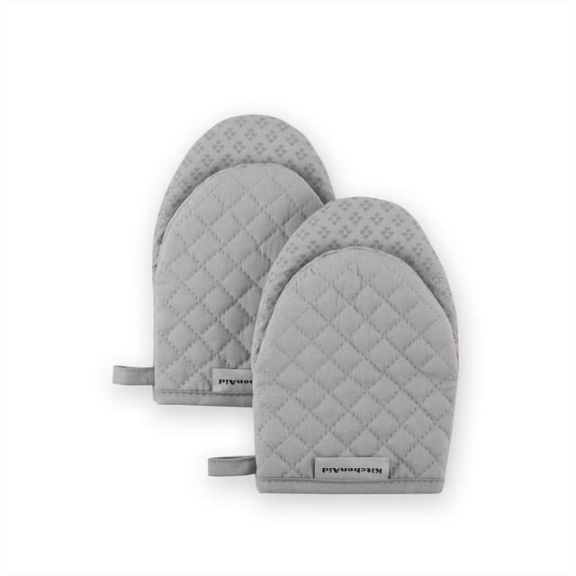 KitchenAid Asteroid Mini Oven Mitt 2-Pack Set, Grey, 5.5"x8"
