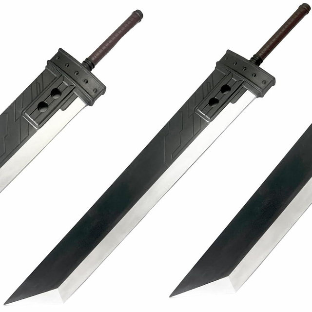 42.5" or 57" Final Version Fantasy PU Foam Zweihander Broad Sword with Inner Core for Video Game, Cosplay Costume, Gift