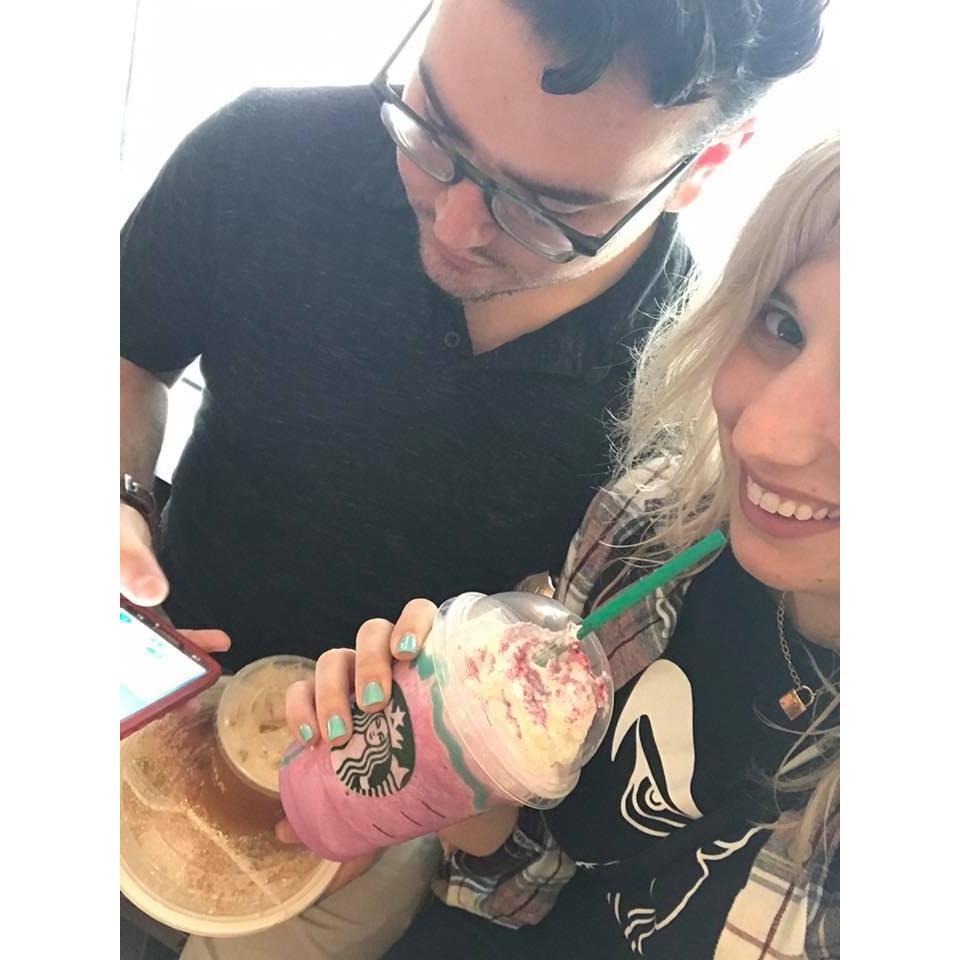 Catching Pokemon and drinking unicorn frappucinos in NYC.