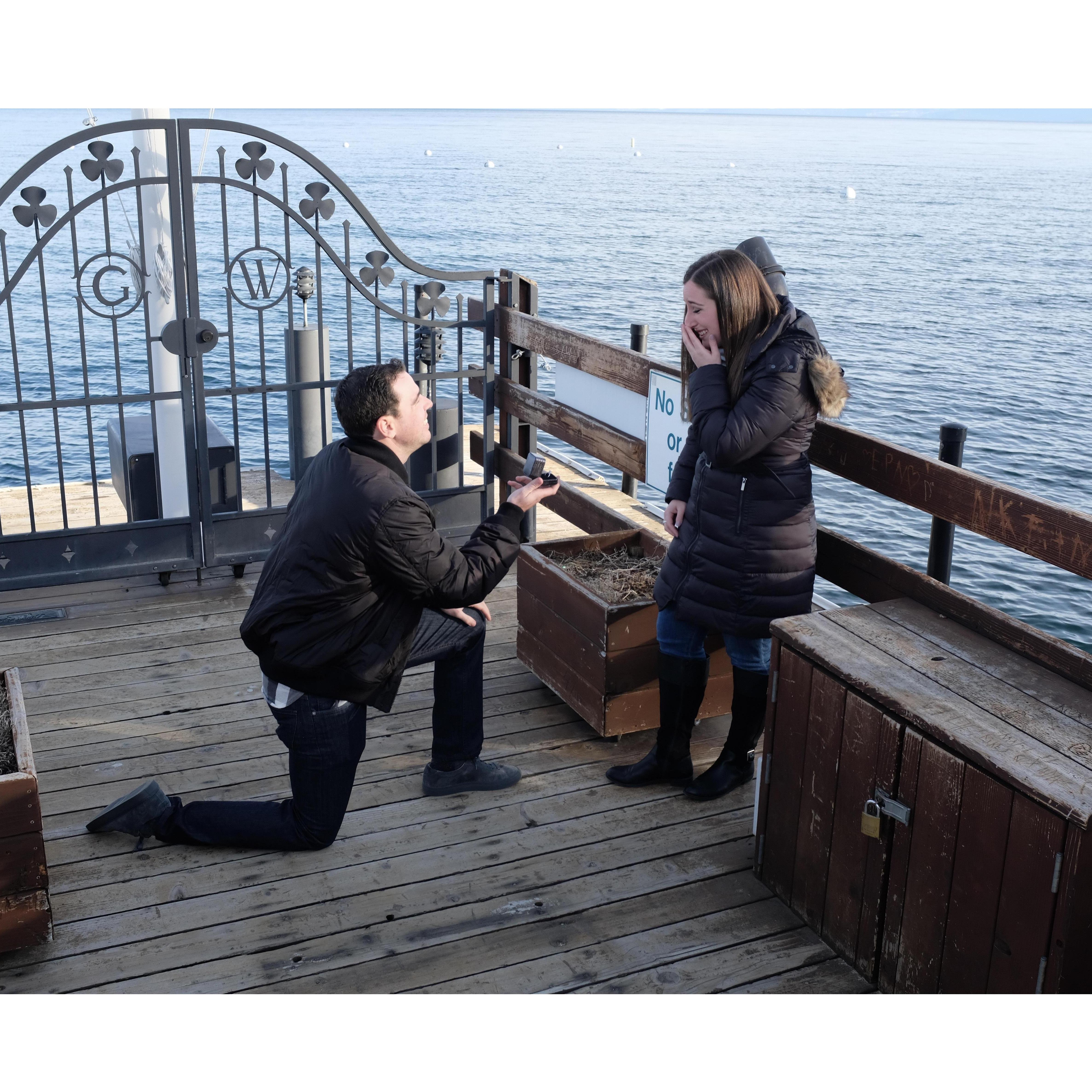Where Jeff proposed at Lake Tahoe!