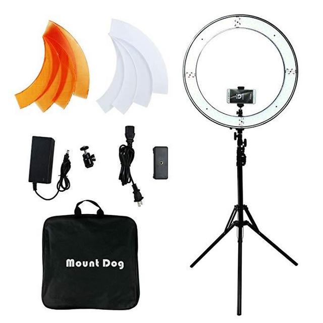 18 Inch Ring Light 48CM 55W 240 Bulbs LED Ringlight Dimmable Round Continuous Circle Lighting Stand Kit