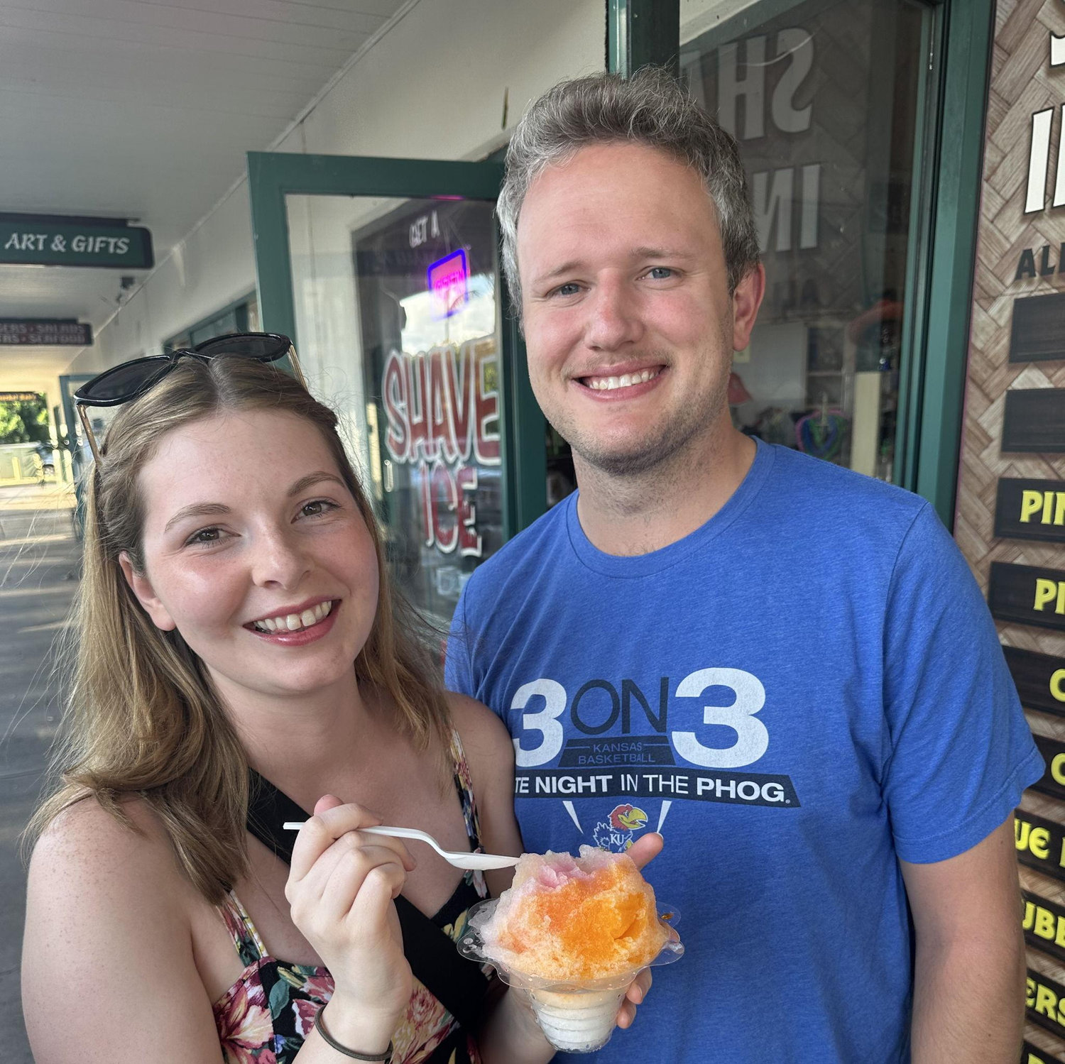 Guthrie's first Hawaiian shave ice - can you tell she liked it?