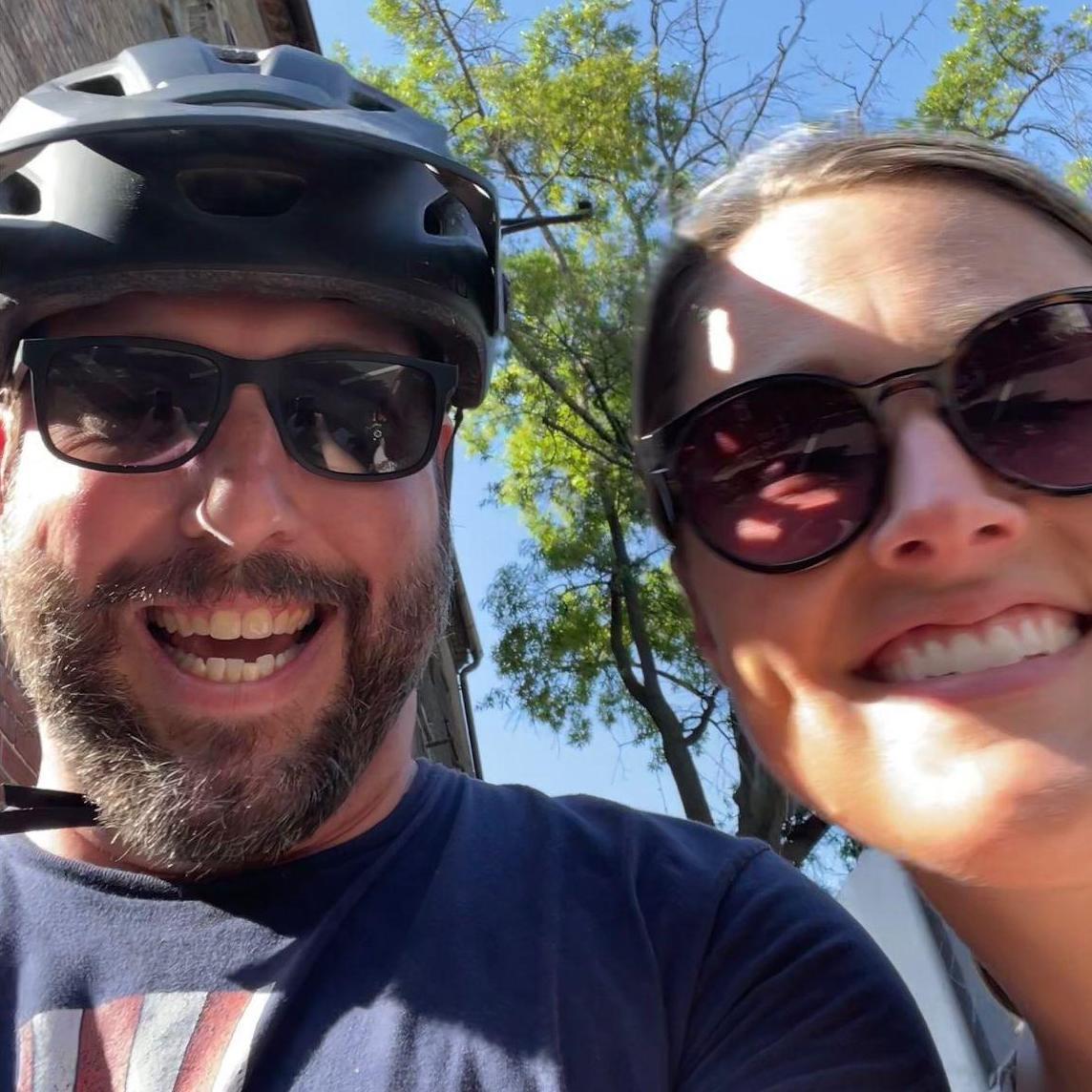 Our first bike ride together.