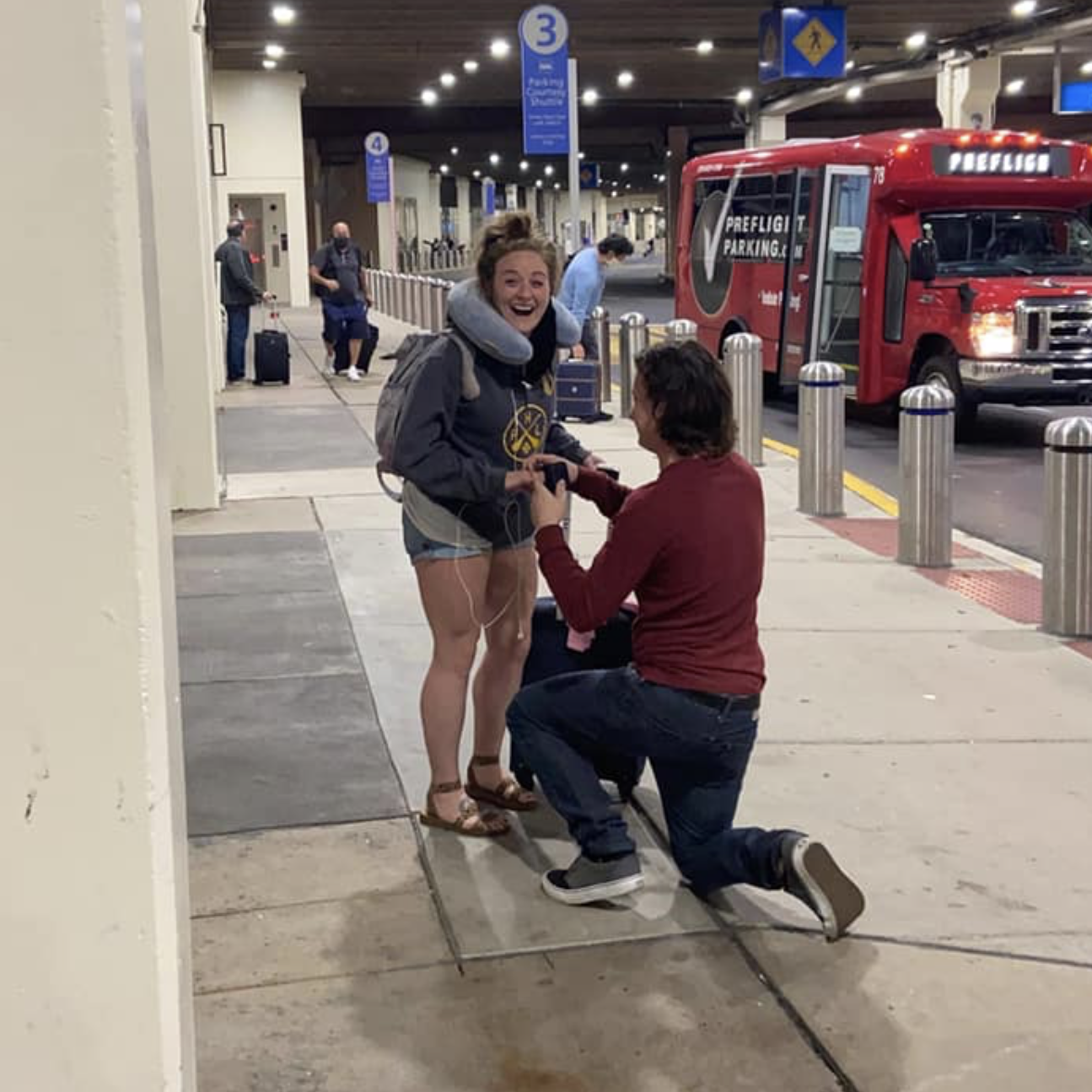 After coming home from a wedding, Griffin asked, "Are you ready to be done with all the wedding stuff?" and before I knew it, he was on his knee pulling out a ring.