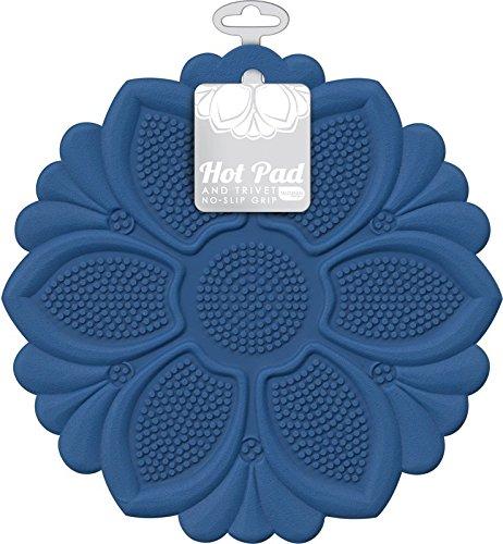 Talisman Designs No-Slip Grip Silicone Hot Pad and Trivet, 7.5", Royal Blue