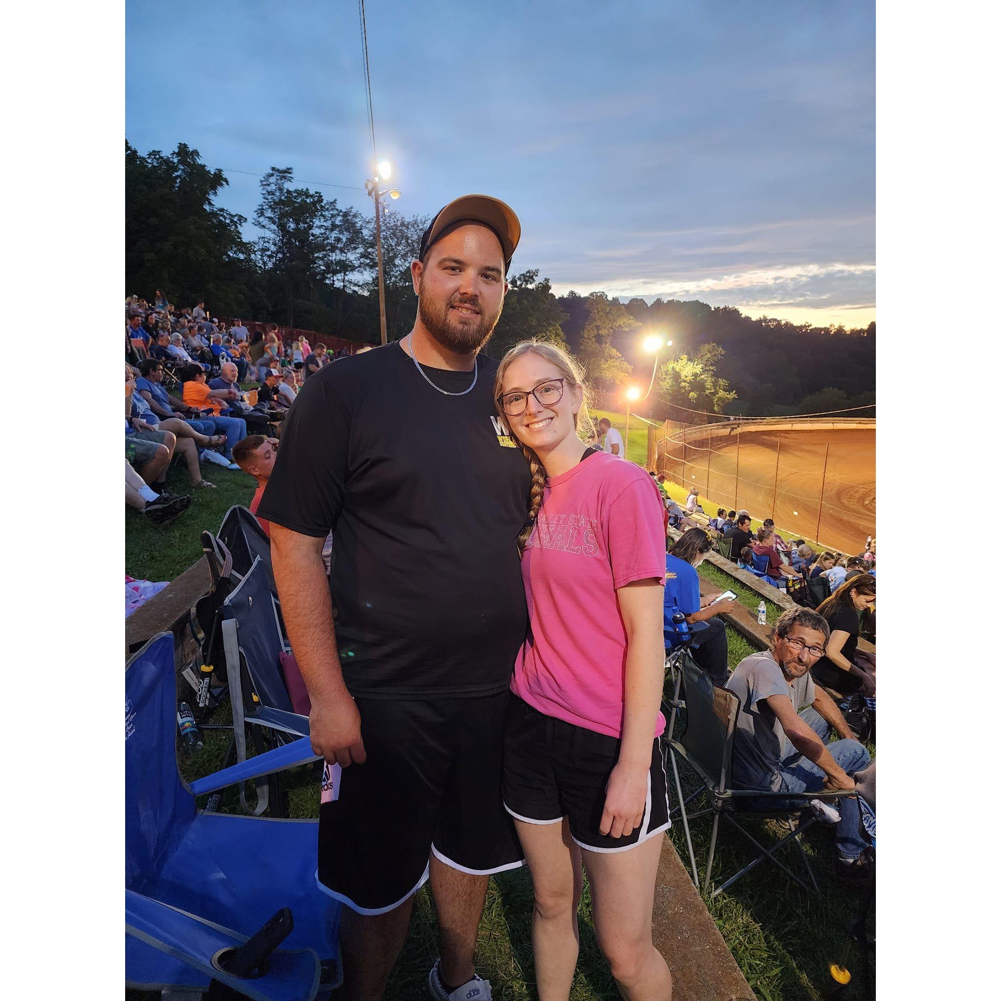 Dirt track races in Tazewell, TN, one of many races that we have gone to together.
