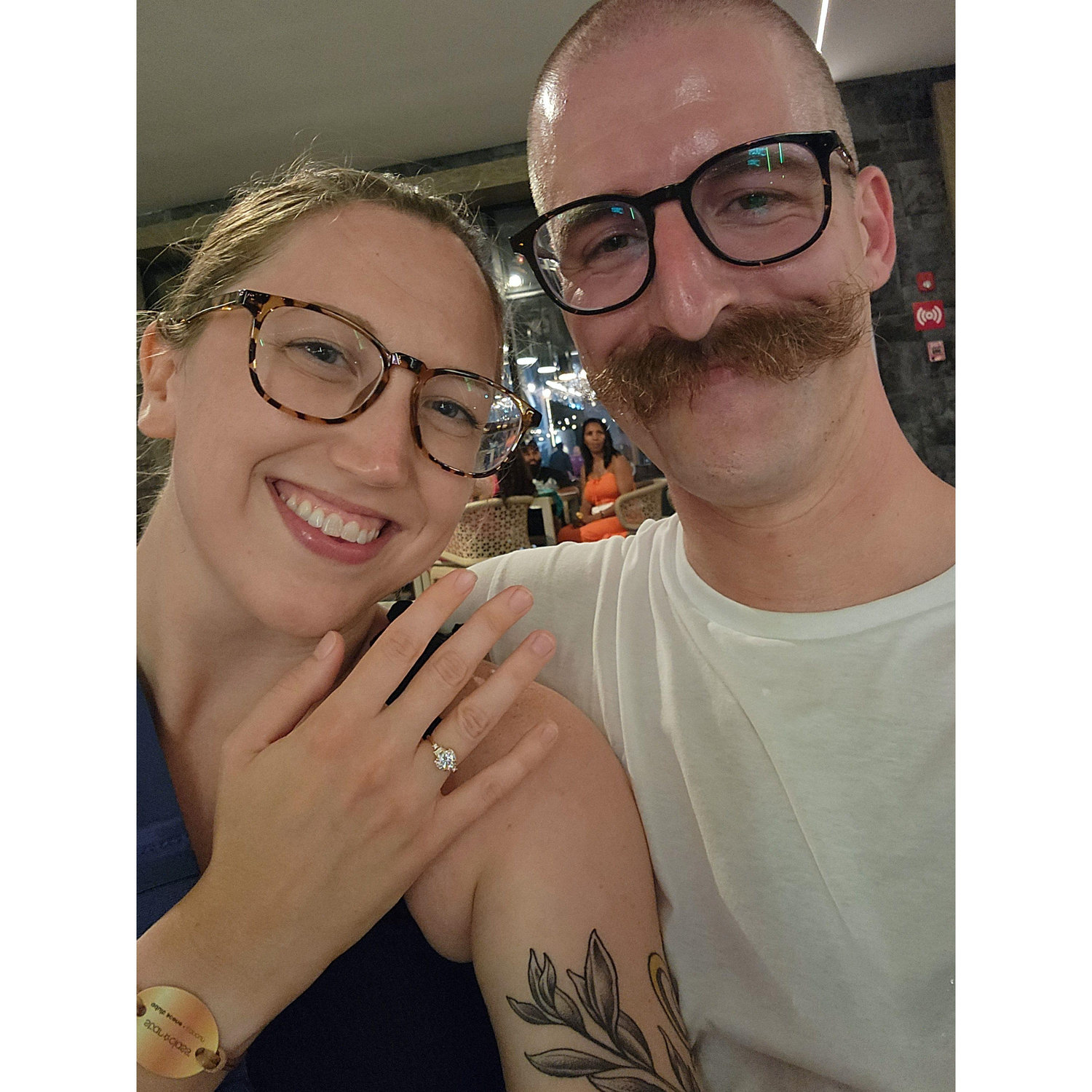 Our first photo after Dan popped the question in Cancun, Mexico. Afterwards, we contacted our families and celebrated with my co-workers!