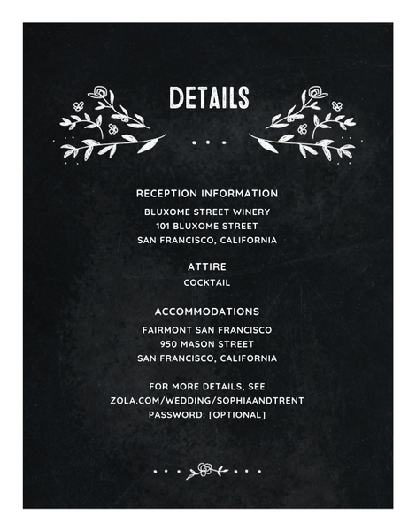Humboldt | Black | Zola Wedding Enclosure Cards