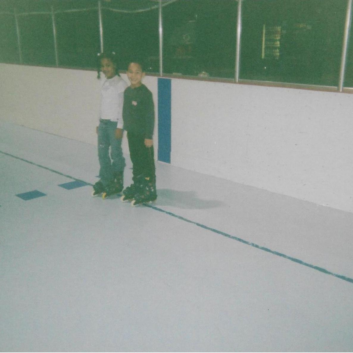 Chas and Marq ice skating
