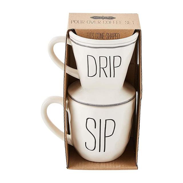 Mud Pie POUR BISTRO MUG SET, 16 oz