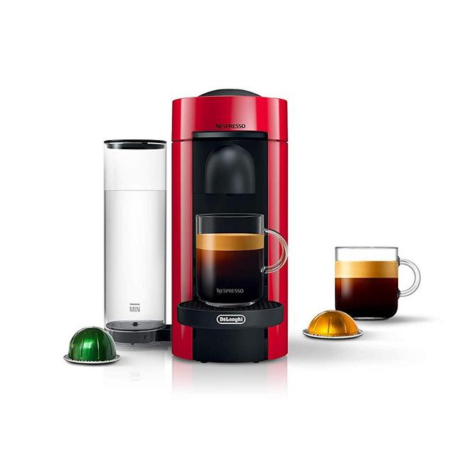 Nespresso VertuoPlus Coffee and Espresso Machine by De'Longhi, Red