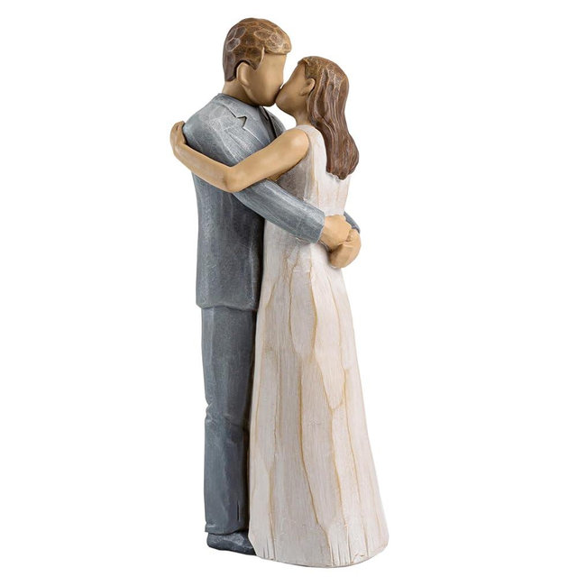 ShineOnAngel Wedding Couple Figurines, 8 Inches Husband and Wife Figurine Romantic Wedding Gift for Newlyweds Boyfriend Girlfriend Bride Bridegroom Hand Painted Resin