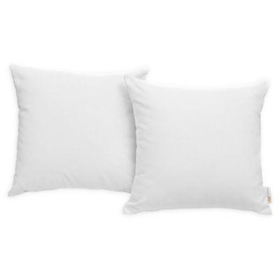 Modway Convene Square Outdoor Patio Pillows in Grey (Set of 2)