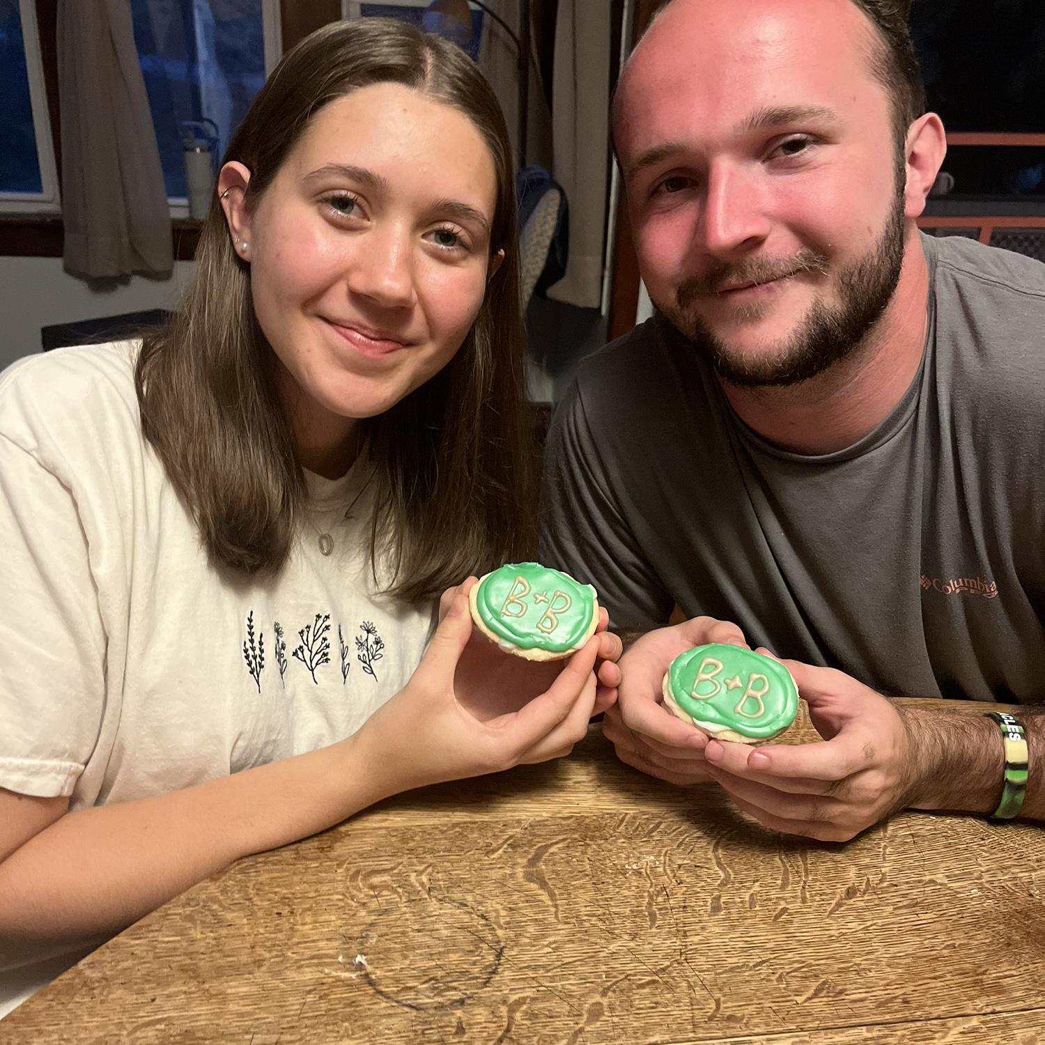 Early on into courting! Cookies made by someone very near and dear to us both!!