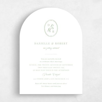 White Arch Wedding Invitation - Jerome Portrait