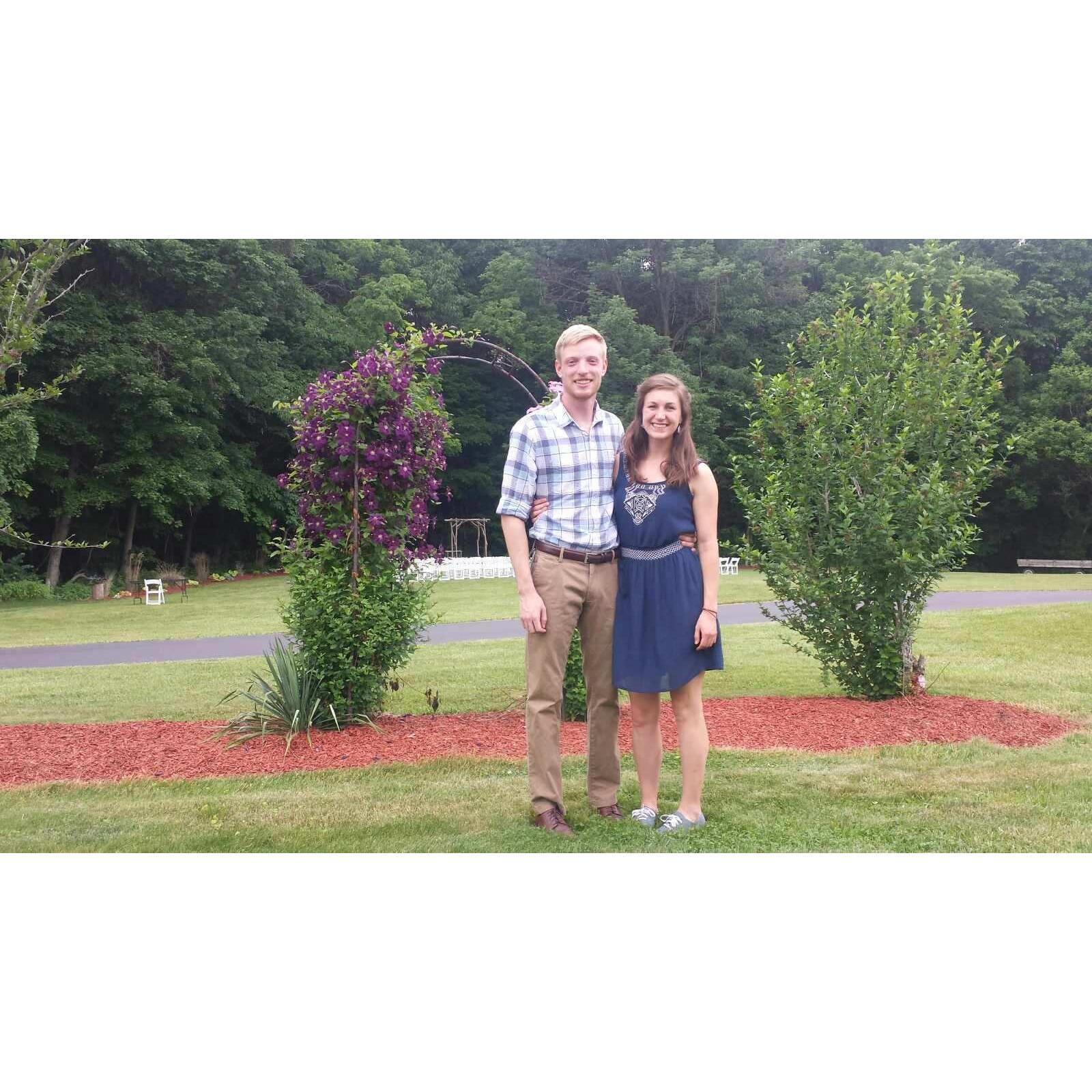 At Darren's best man's wedding: Ben and Michaela Stone