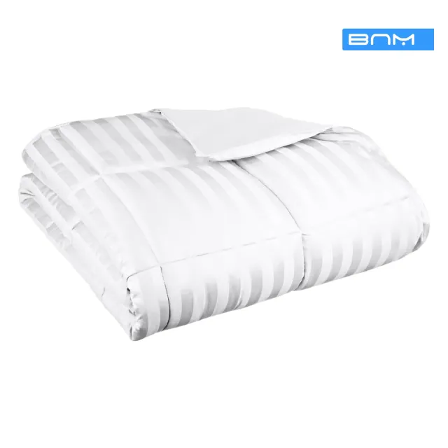 All-Season Reversible Down Alternative Microfiber Blanket, Soft and Cozy, Full/Queen, White - Blue Nile Mills