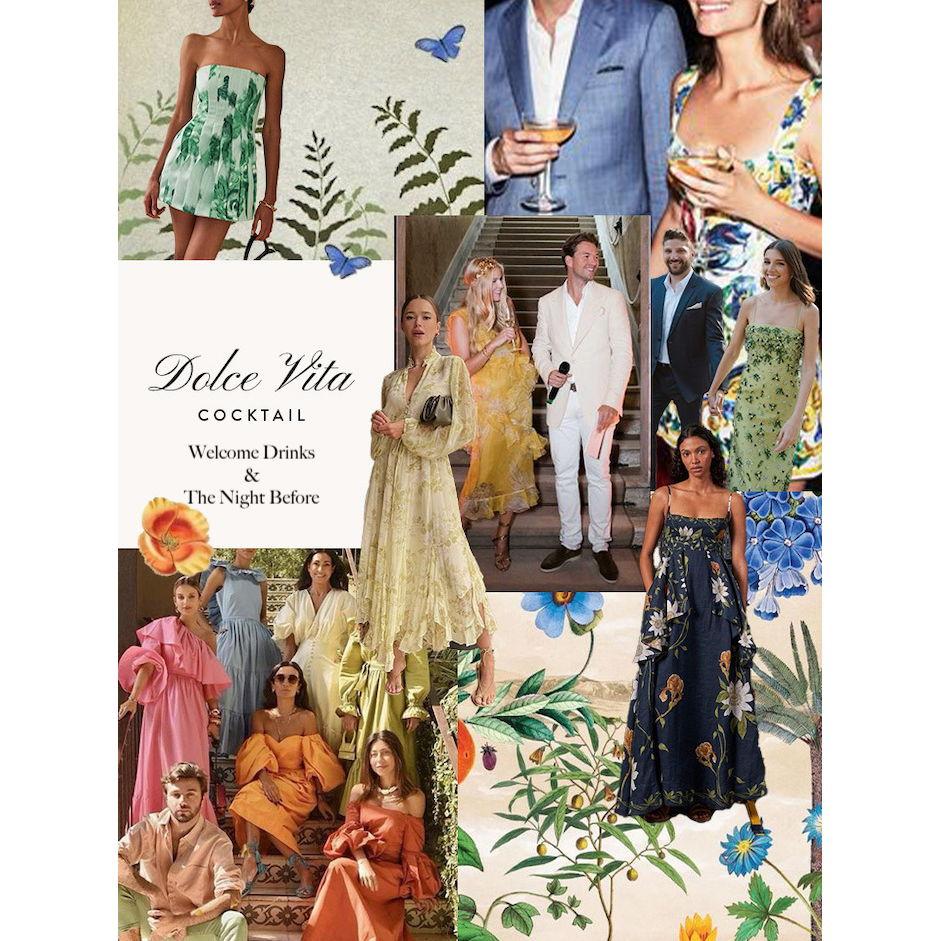 Welcome lunch: Festive cocktail attire. Think Italian "La Dolce Vita". Women - Colors, prints, ruffles all welcome. Men - Linen suits and/or summery button downs.