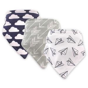 Hudson Baby 3-Pack Plane Bandana Bib Set in Navy
