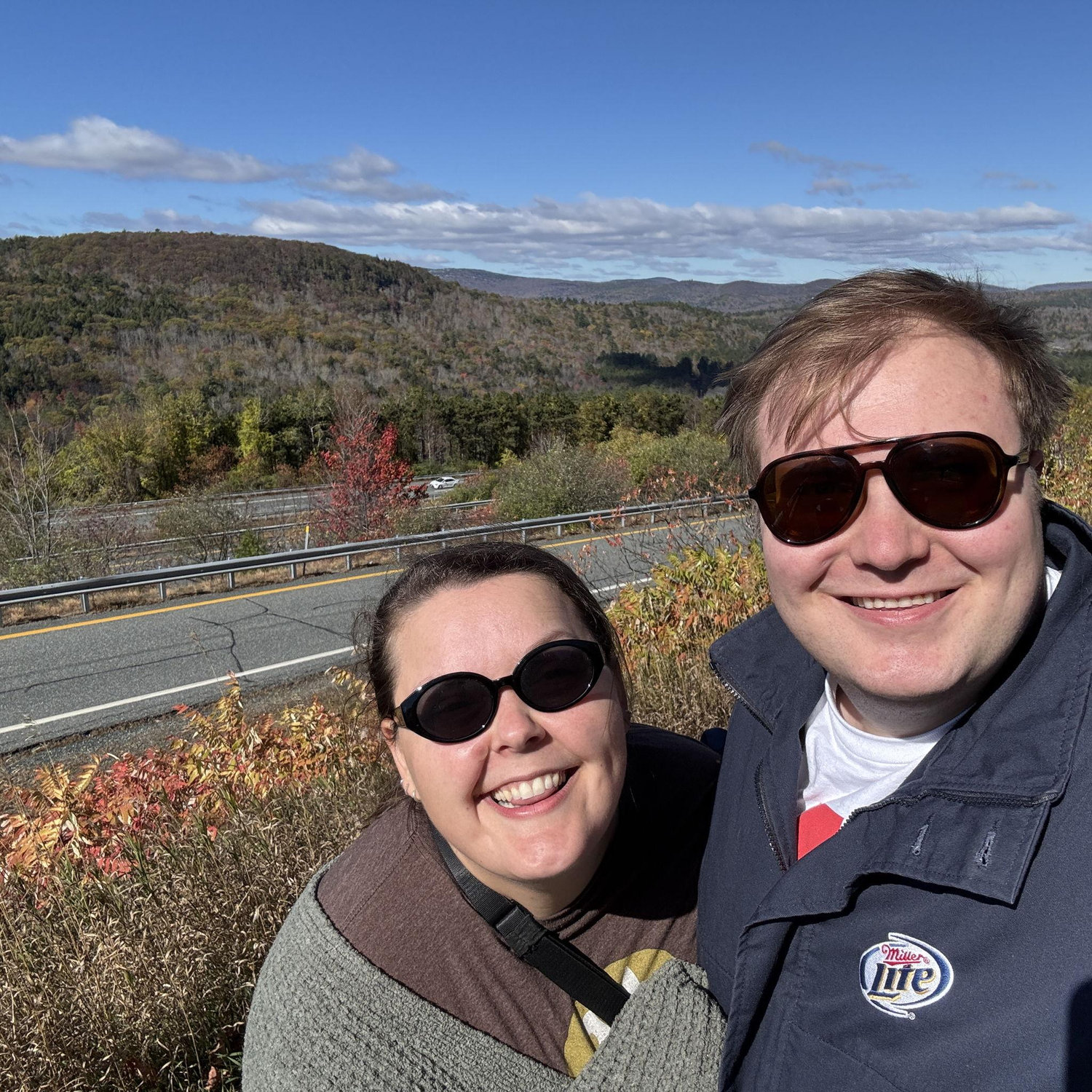 AL had never seen mountains before our friends' Allie and Logan's wedding in Vermont, so we had to pull over in New Hampshire and take a photo.
