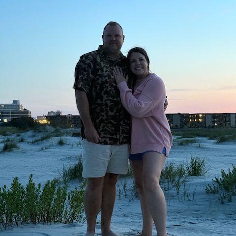 We're engaged! Mike proposed at our favorite beach spot.