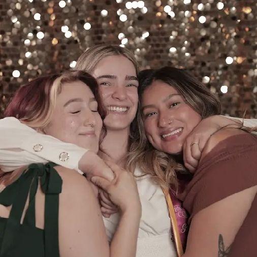 A blurry photo of the maid of honors. Your welcome PJ and Thalia!