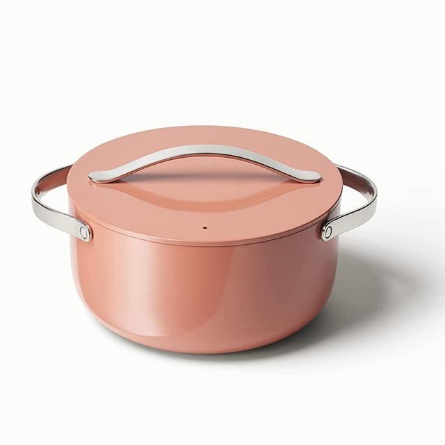 Caraway Nonstick Ceramic Dutch Oven Pot with Lid (6.5 qt, 10.5") - Non Toxic, PTFE & PFOA Free - Oven Safe & Compatible with All Stovetops (Gas, Electric & Induction) - Perracotta