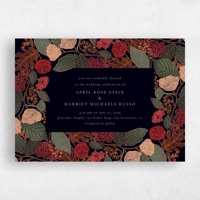Black Wedding Invitation - Elody Landscape