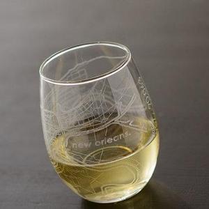 New Orleans Map Stemless Wine