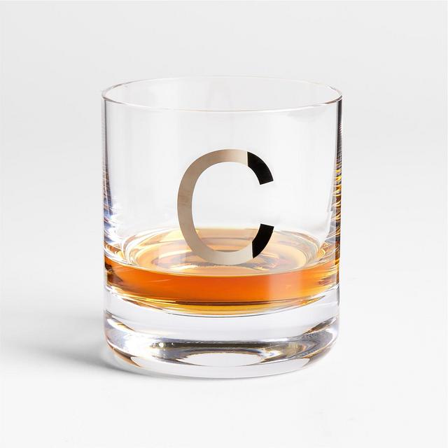 "C" Monogrammed Double Old-Fashioned Glass