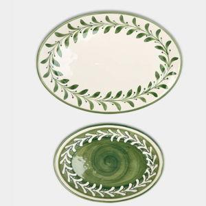 CasaLatinaHelecho Hand-Painted Ceramic Serving Platters (Set of 2)