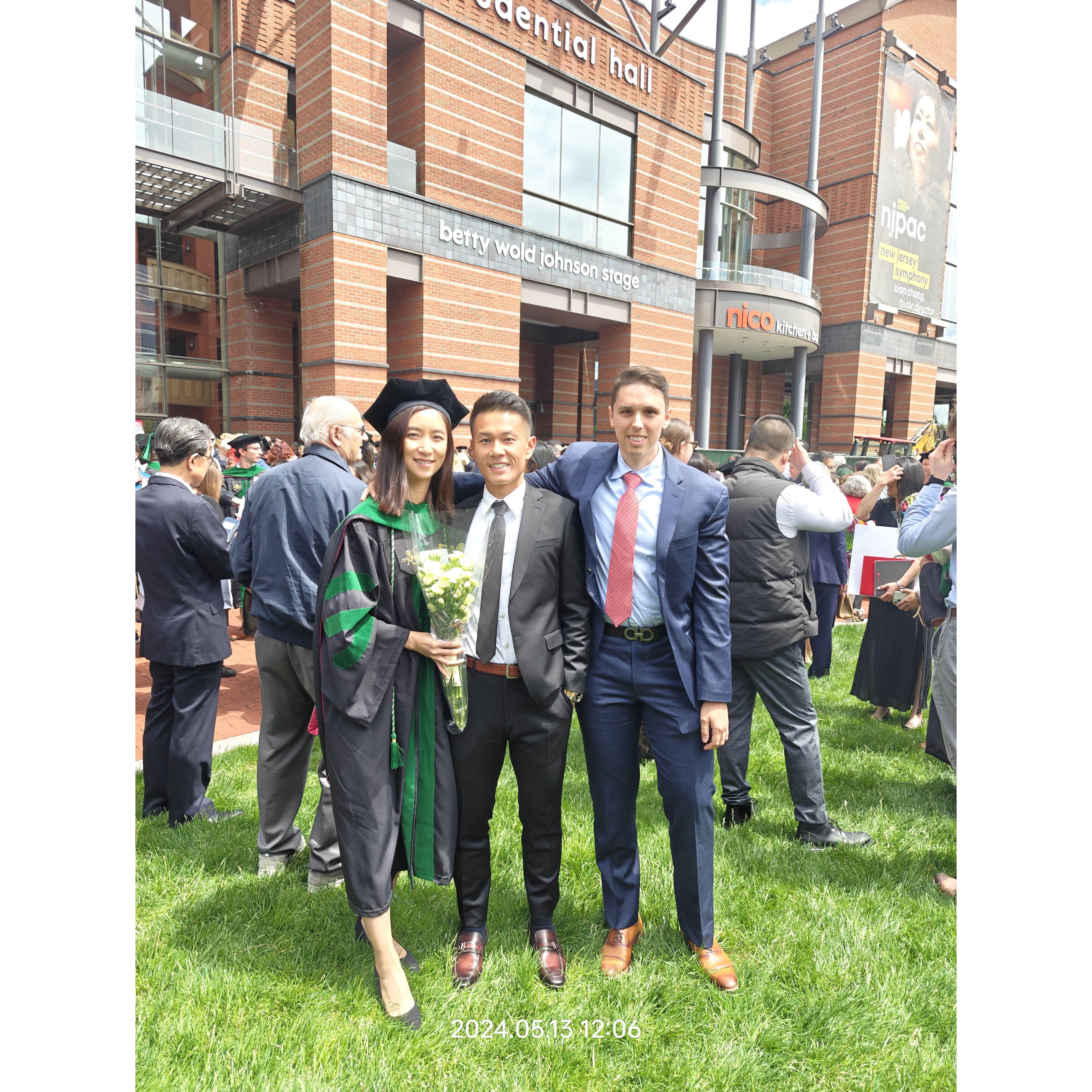At Monica's graduation