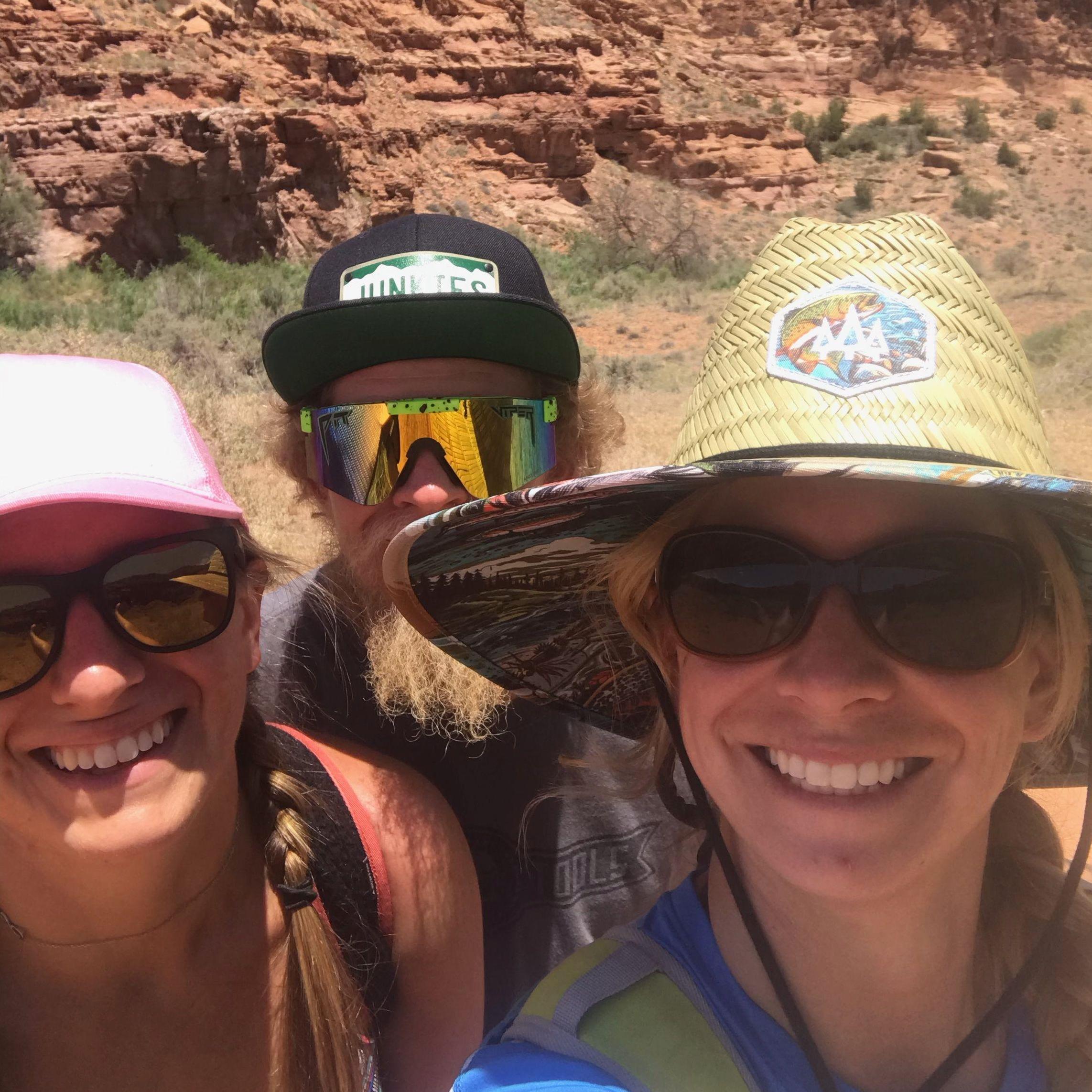 Kendra, Jay and Dana in Moab, early summer 2021