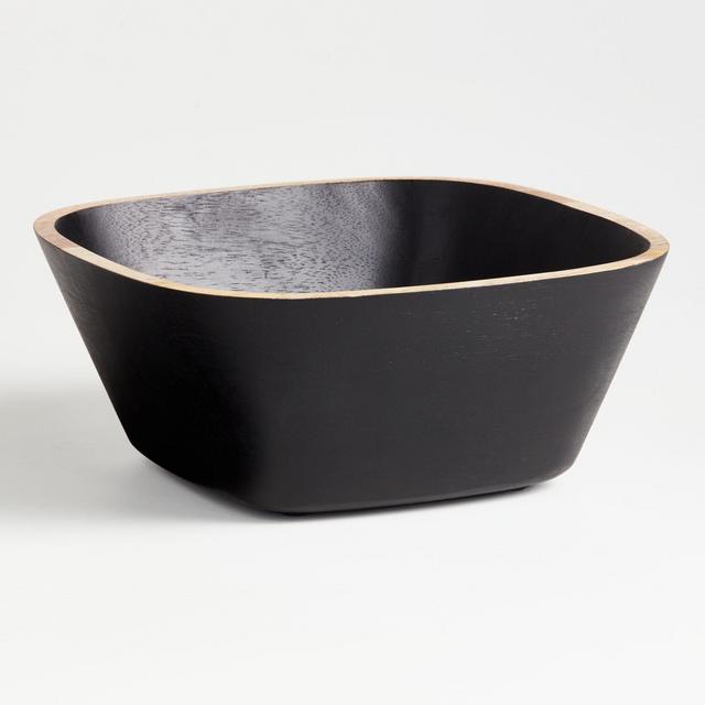Lex Black Wood Serving Bowl