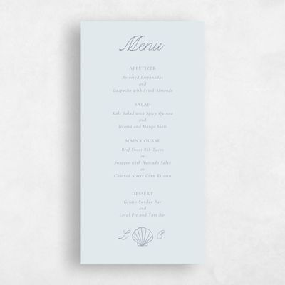 Ice, Blue Wedding Menu - Boracay